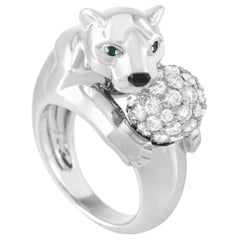 Cartier Panthère 18 Karat White Gold 1.00 Carat Diamond Ring