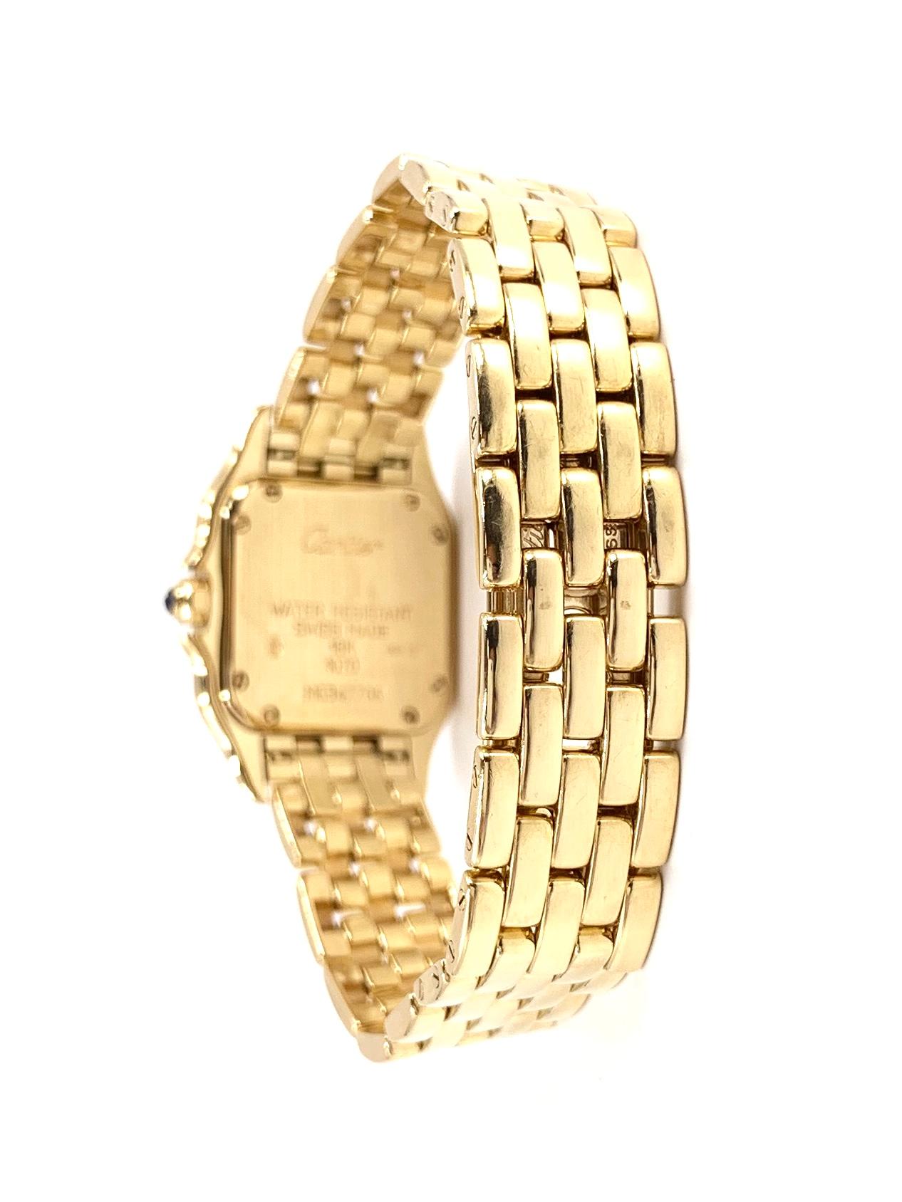 Women's or Men's Cartier Panthére 18 Karat Yellow Gold Quartz Watch