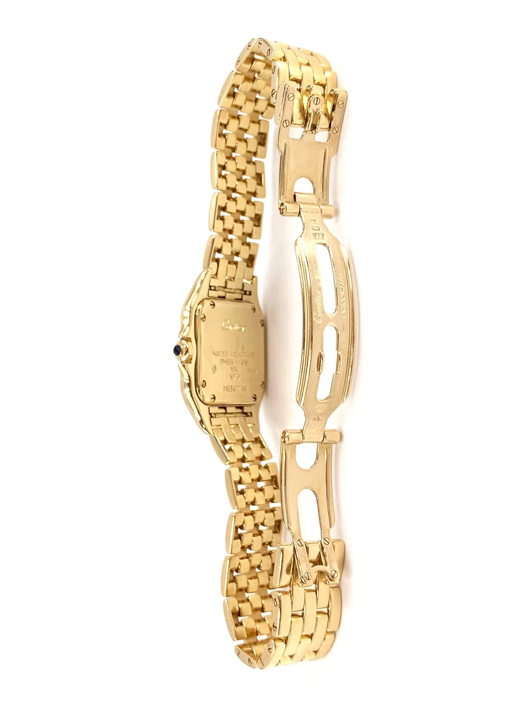 Cartier Panthére 18 Karat Yellow Gold Quartz Watch In Good Condition In Pikesville, MD