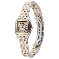 Cartier Panthere 18 Karat Yellow Gold and Stainless Steel Quartz Watch
