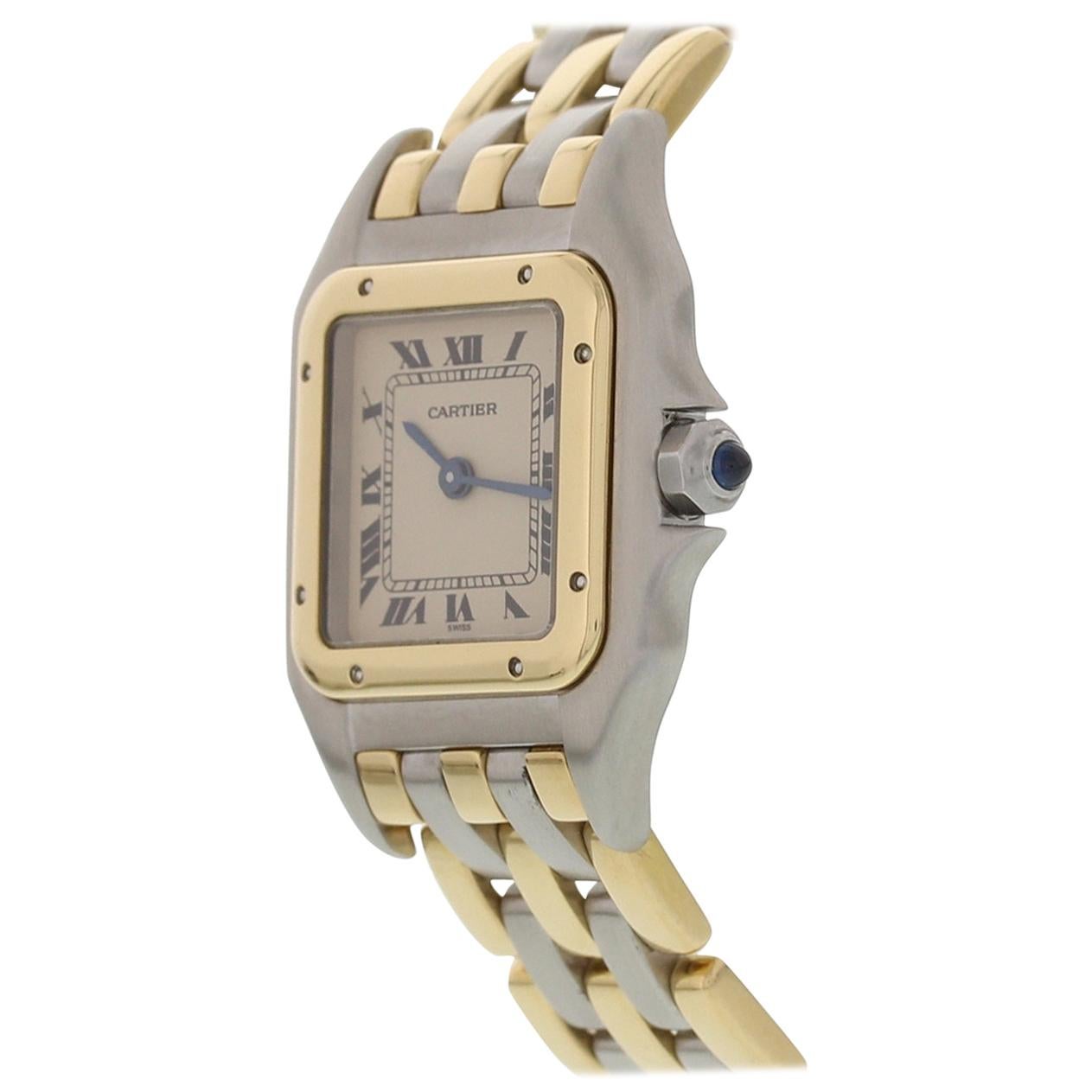 Cartier Panthere 18 Karat Yellow Gold and Steel 112000 R