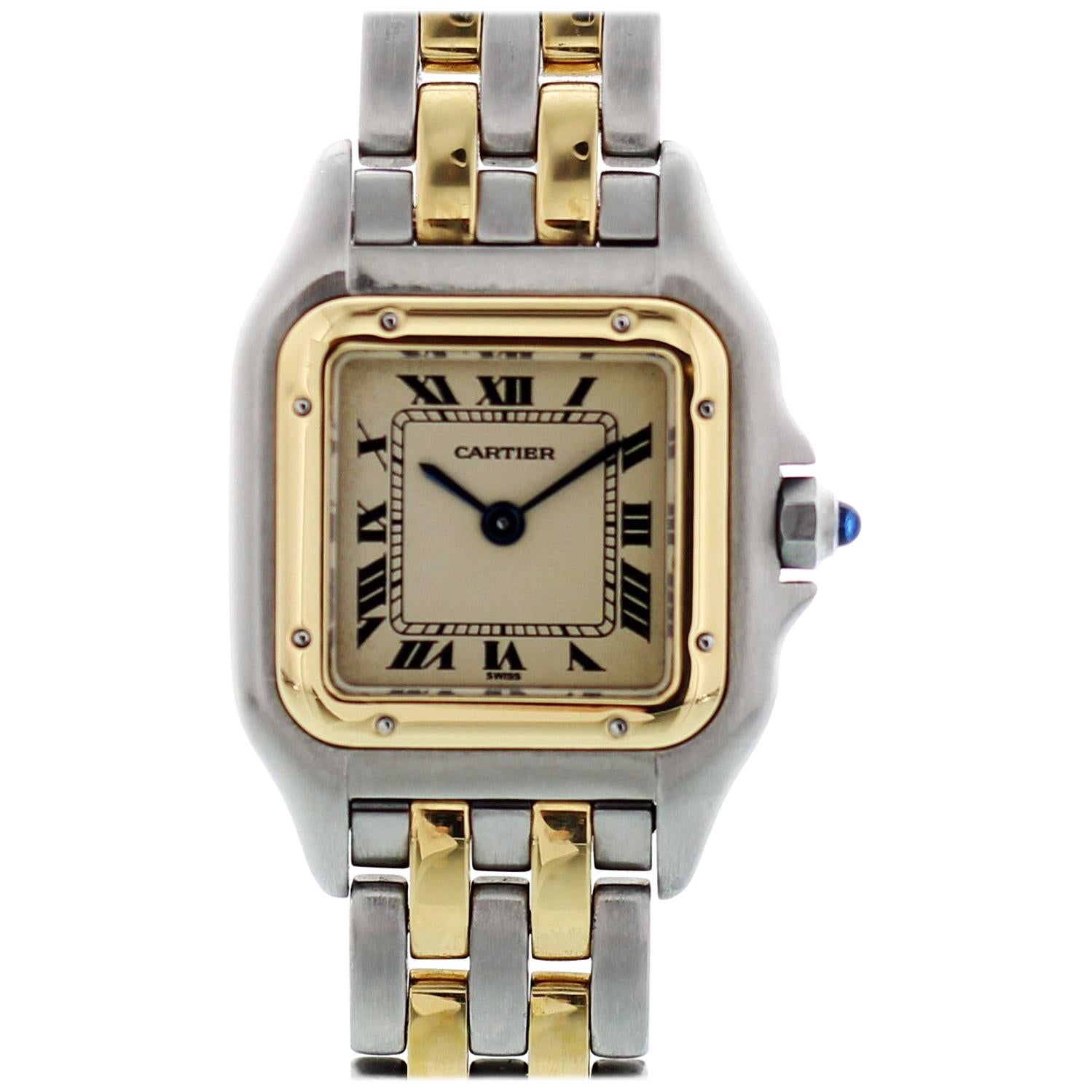 Cartier Panthere 18 Karat Yellow Gold and Steel Ladies Watch