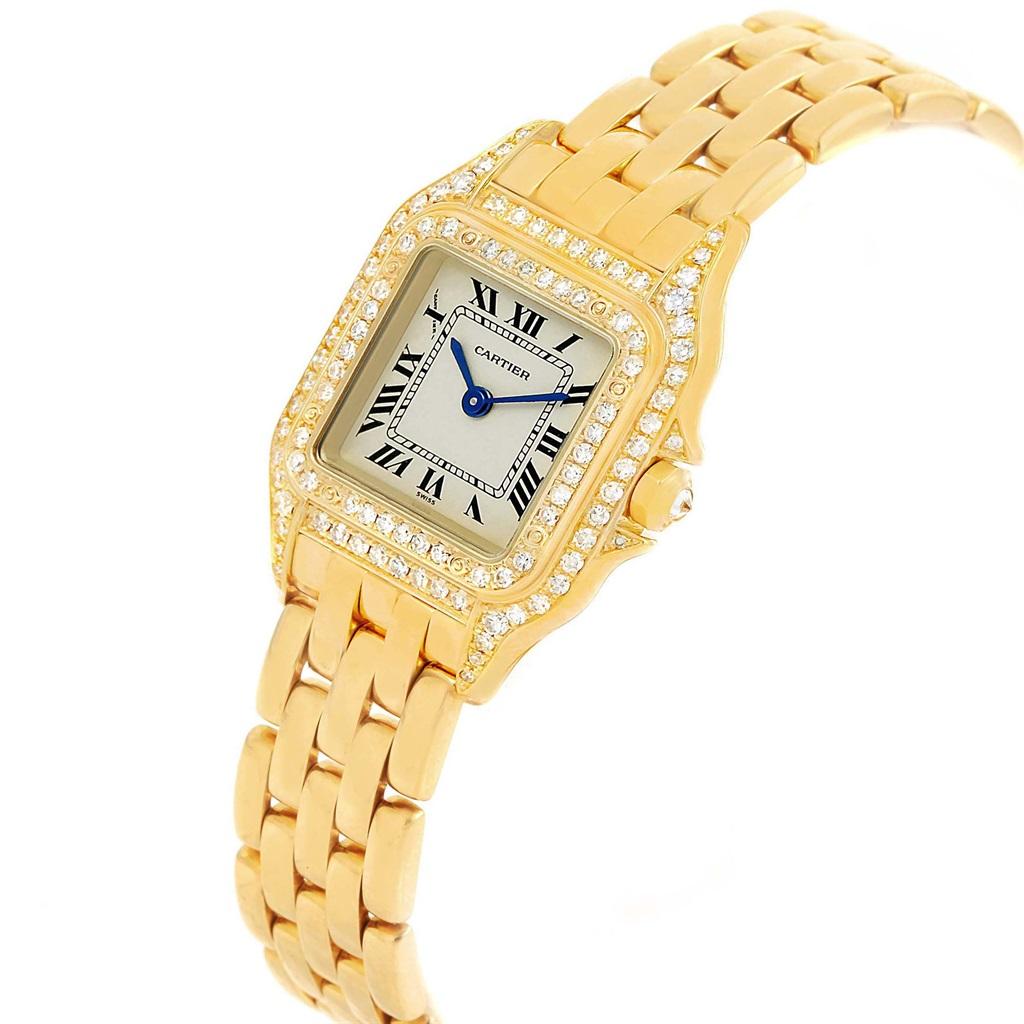 Women's Cartier Panthere 18 Karat Yellow Gold Diamonds Ladies Watch WF3072B9