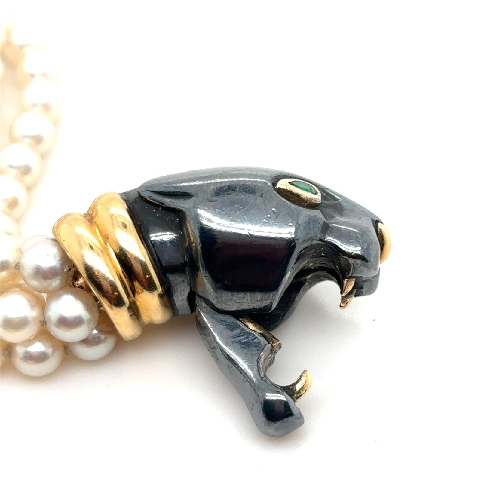 Cartier Panthère Bracciale in oro giallo 18 carati con perle di smeraldo e argento in vendita 6