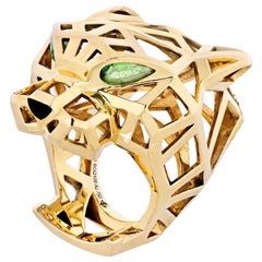 Antique Cartier Panthere 18 Karat Yellow Gold Skeleton Ring