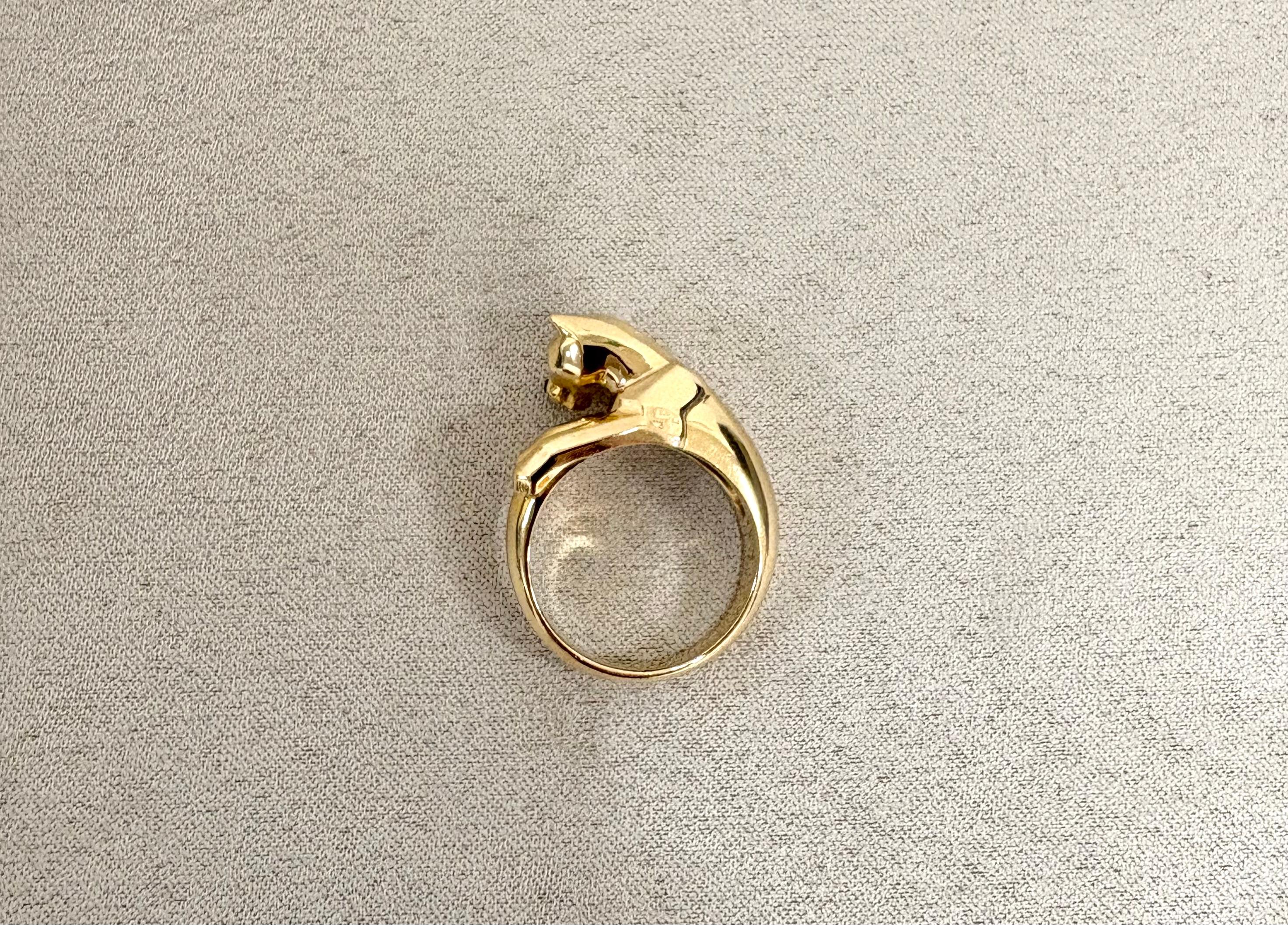 Cartier Panthere 18 Kt. Bague en or jaune avec émeraude Onix en vente 1