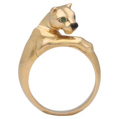 Cartier Panthere 18 Kt. Bague en or jaune avec émeraude Onix