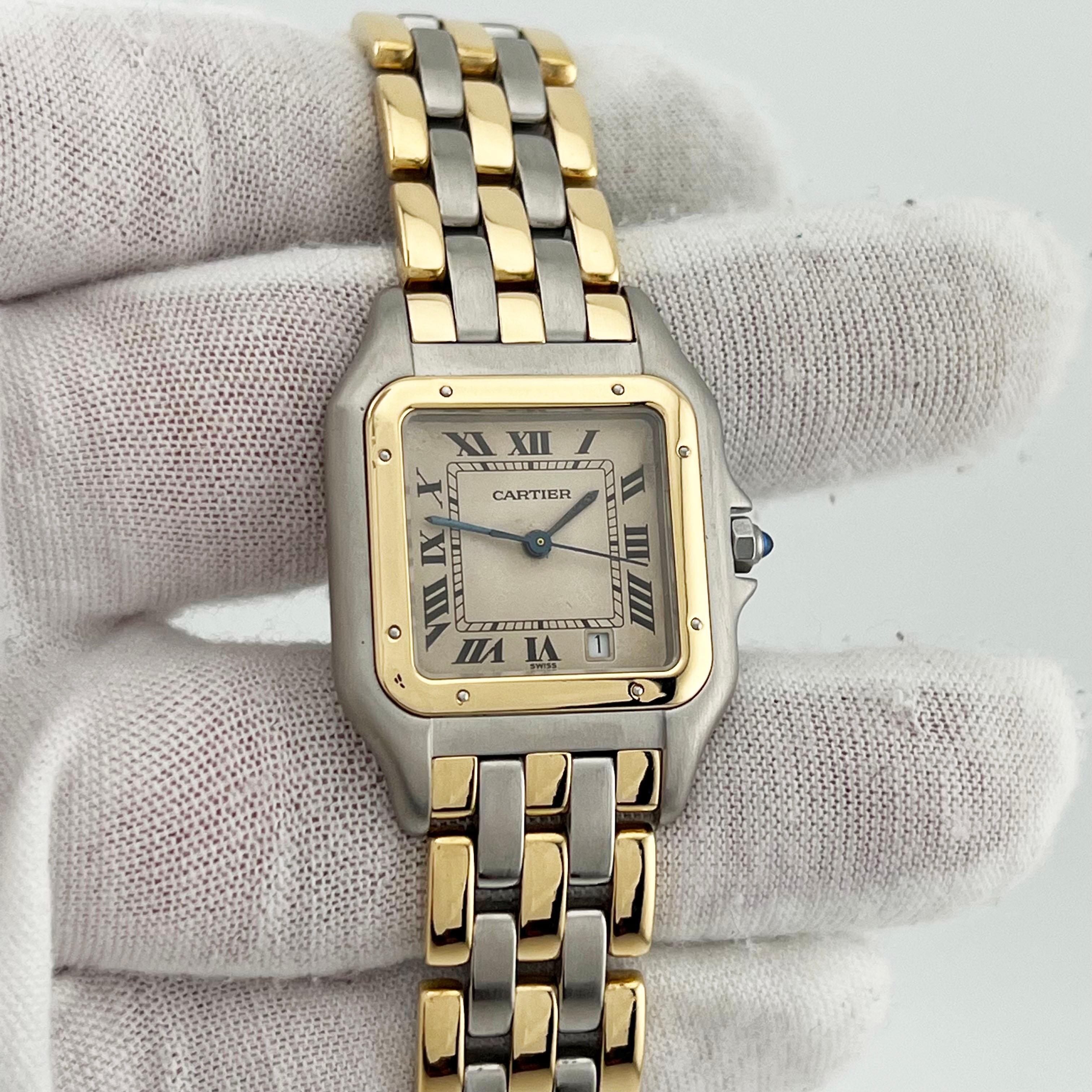 Cartier Panthere 183949 Three Row 27mm Midsize 18K Yellow Gold Stainless Steel 1