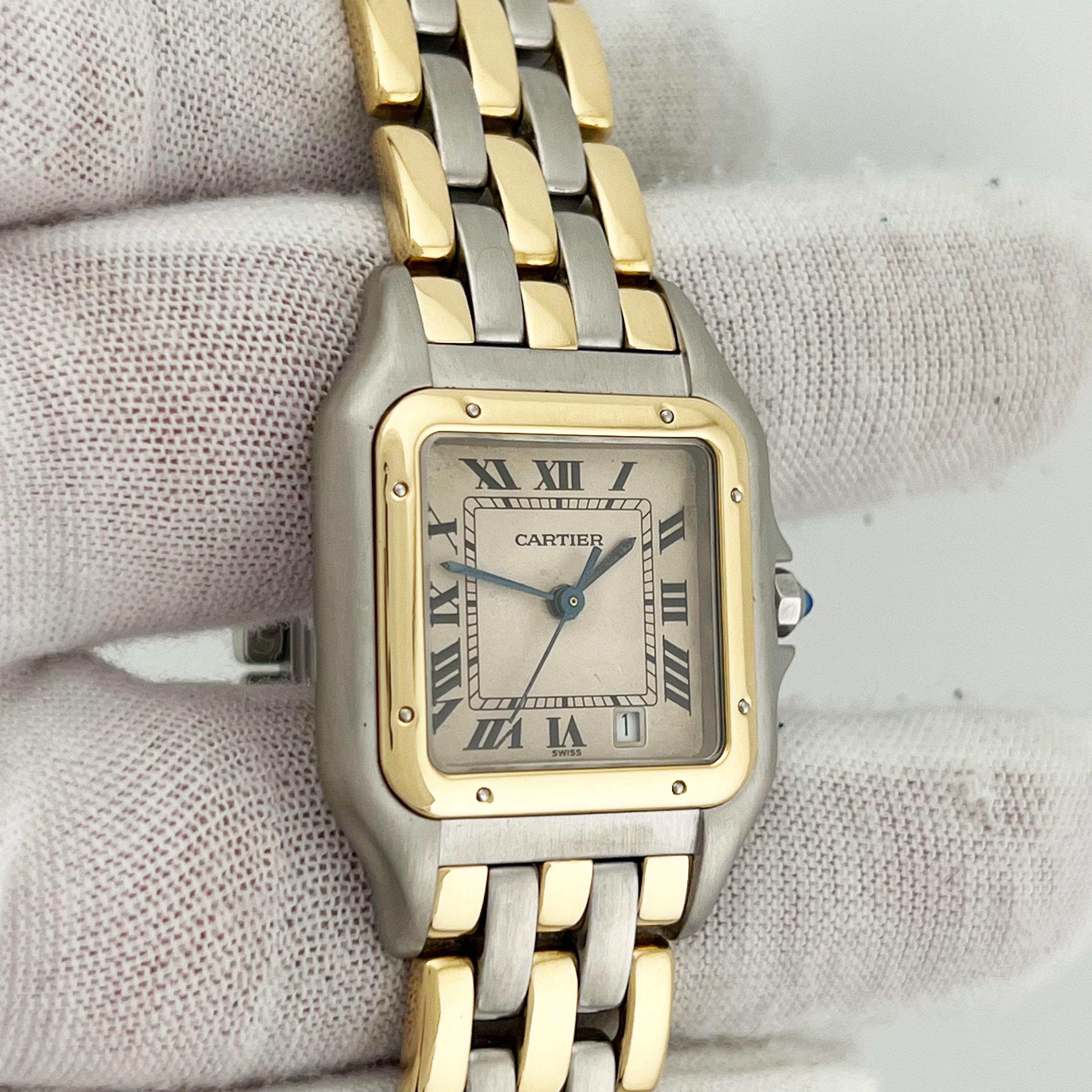 Cartier Panthere 183949 Three Row 27mm Midsize 18K Yellow Gold Stainless Steel 2