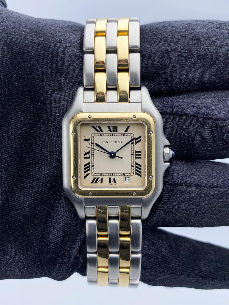 Cartier Panthere 183949 Two Row Midsize Ladies Watch For Sale at 1stDibs