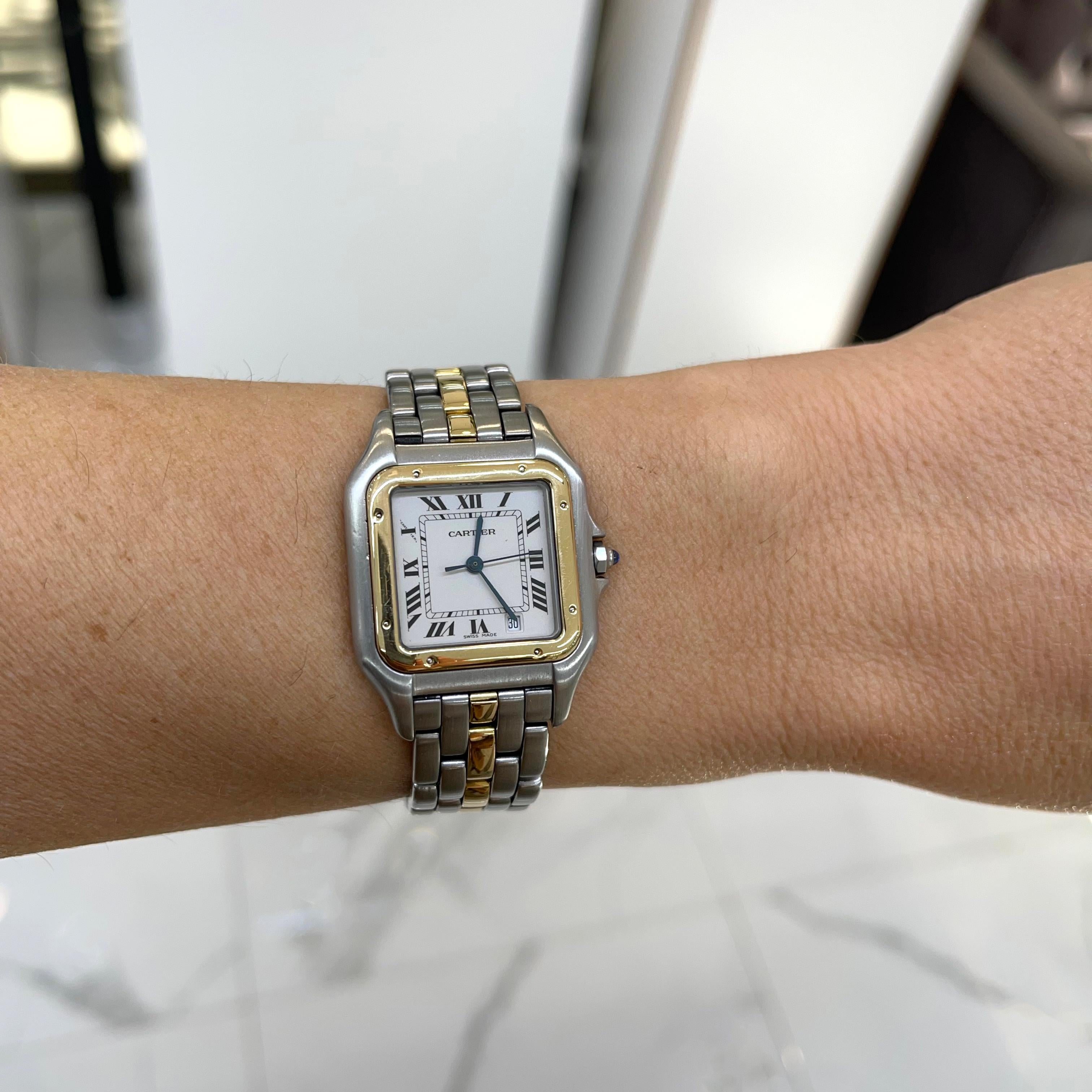 Cartier Panthere 187949 Midsize 27MM 18K Yellow Gold Stainless Steel Lady Watch 4