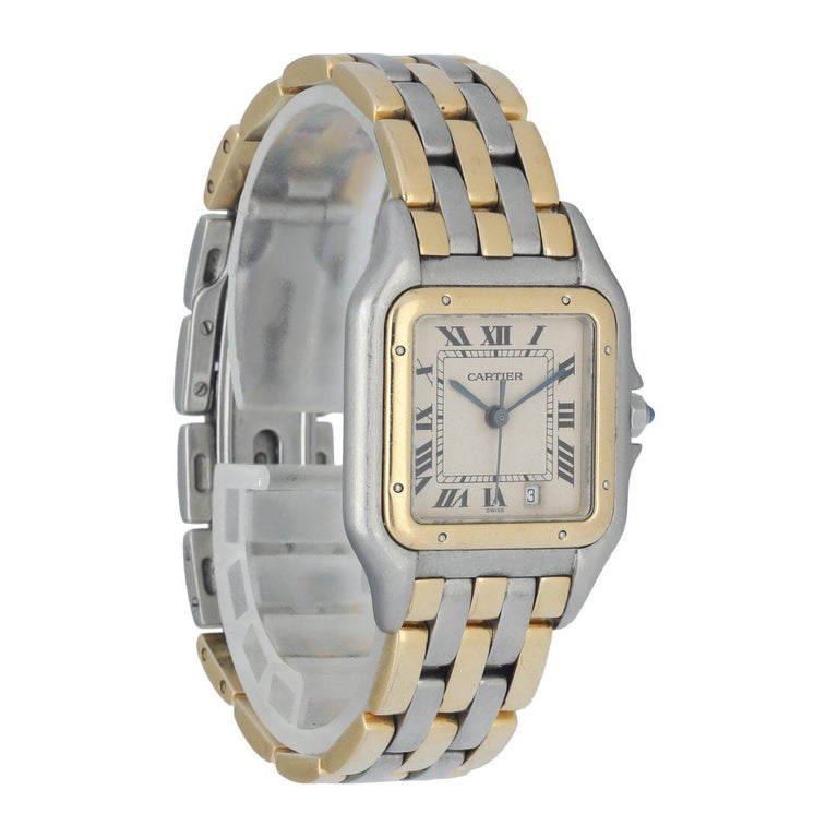 Cartier Panthere 187949 Three Row Midsize Watch In Excellent Condition For Sale In New York, NY