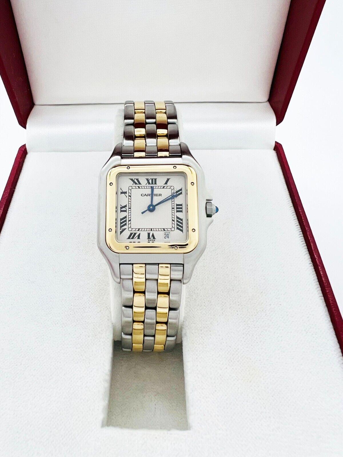 Cartier Panthere 187949 Two Row 18K Yellow Gold Stainless Midsize Box Paper 2