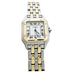Retro Cartier Panthere 187949 Two Row 18K Yellow Gold Stainless Midsize Box Paper