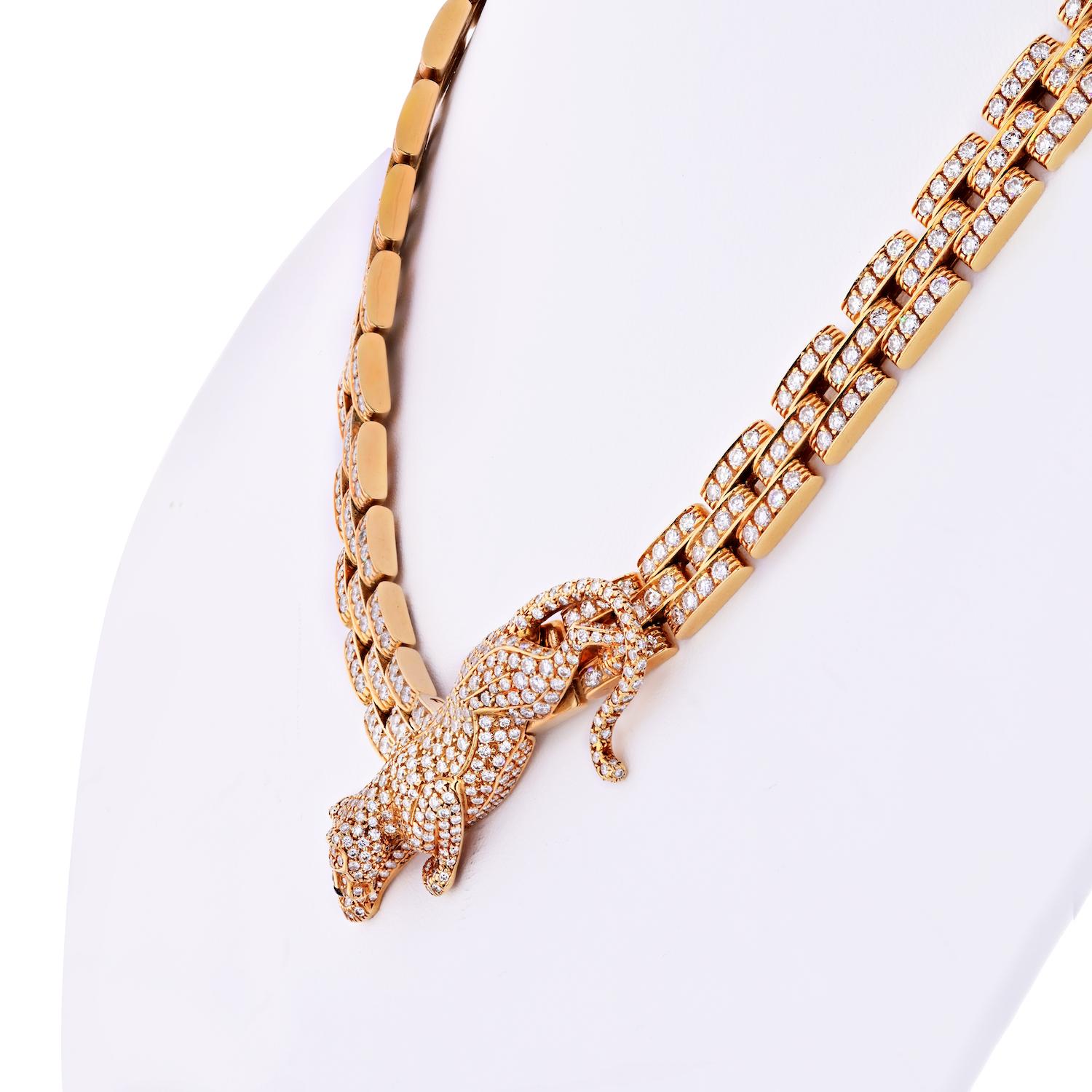 cartier gold panther necklace