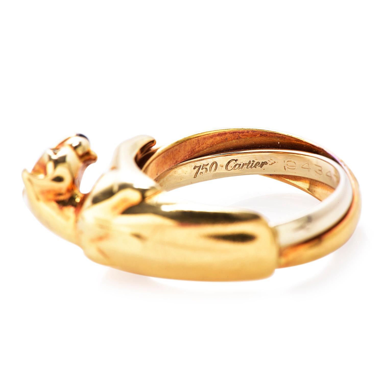 Cartier Panthere 18K Gold 3 Row Trinity French Ring 1