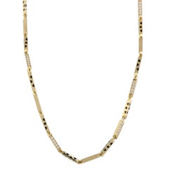 Cartier Panthere 18K Gold Diamond & Black Lacquer Chain Link Collar Necklace