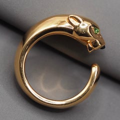 Cartier Panthère 18K Gold Tsavorite Onyx Open Bypass Panther Ring