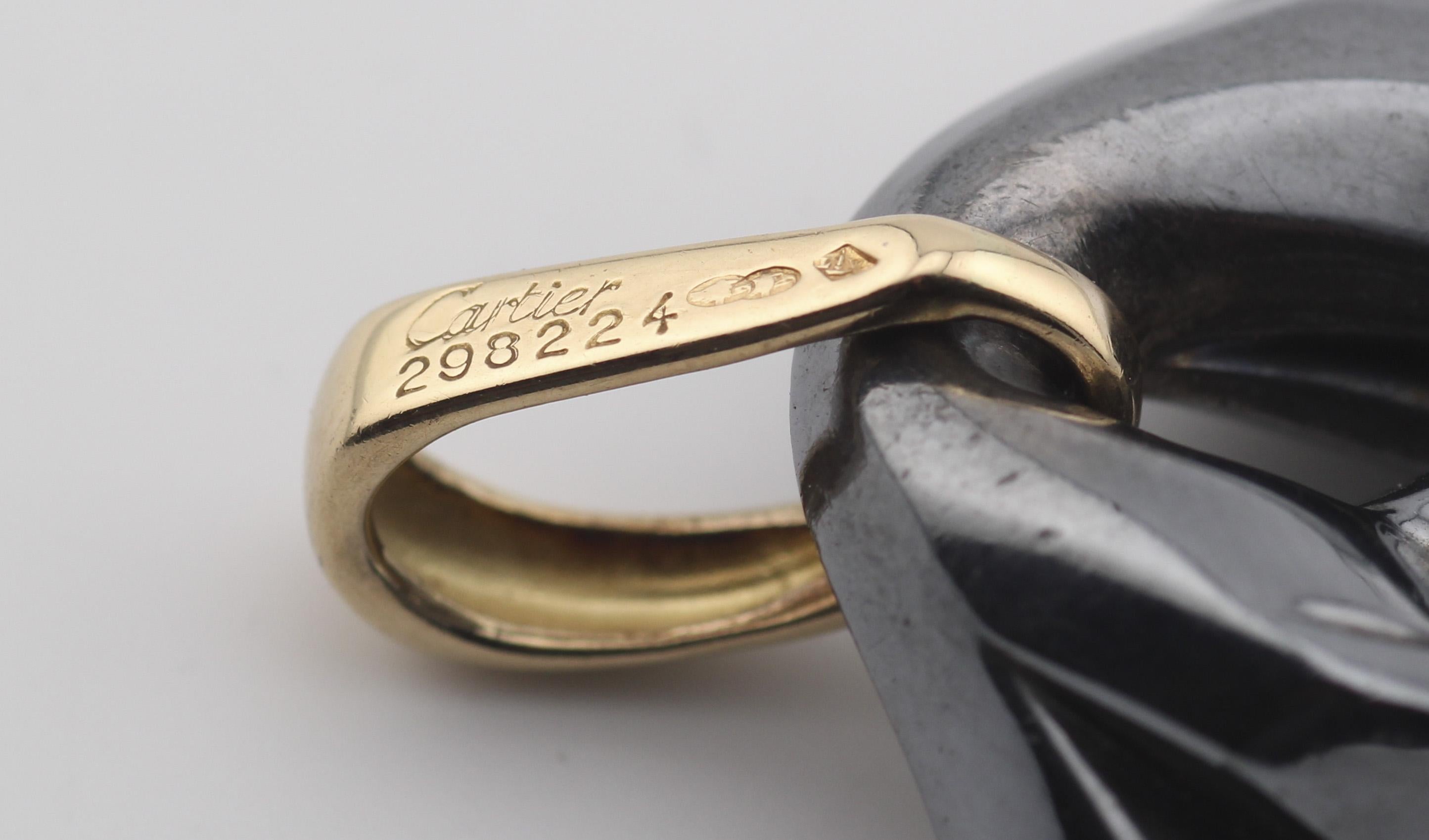 Cartier Panthere 18k Gold Silverium Pendant For Sale 6