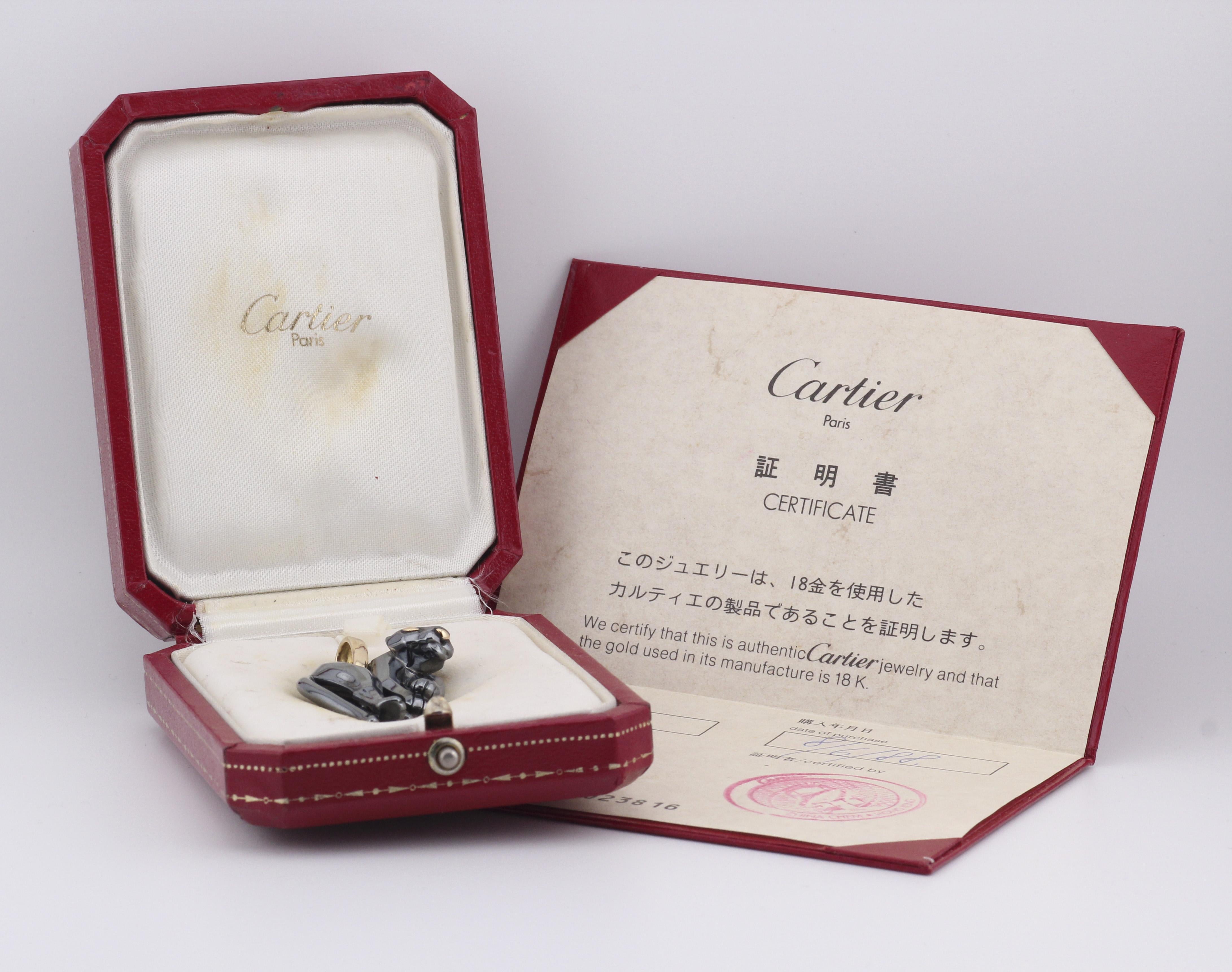 Cartier Panthere 18k Gold Silverium Pendant For Sale 8