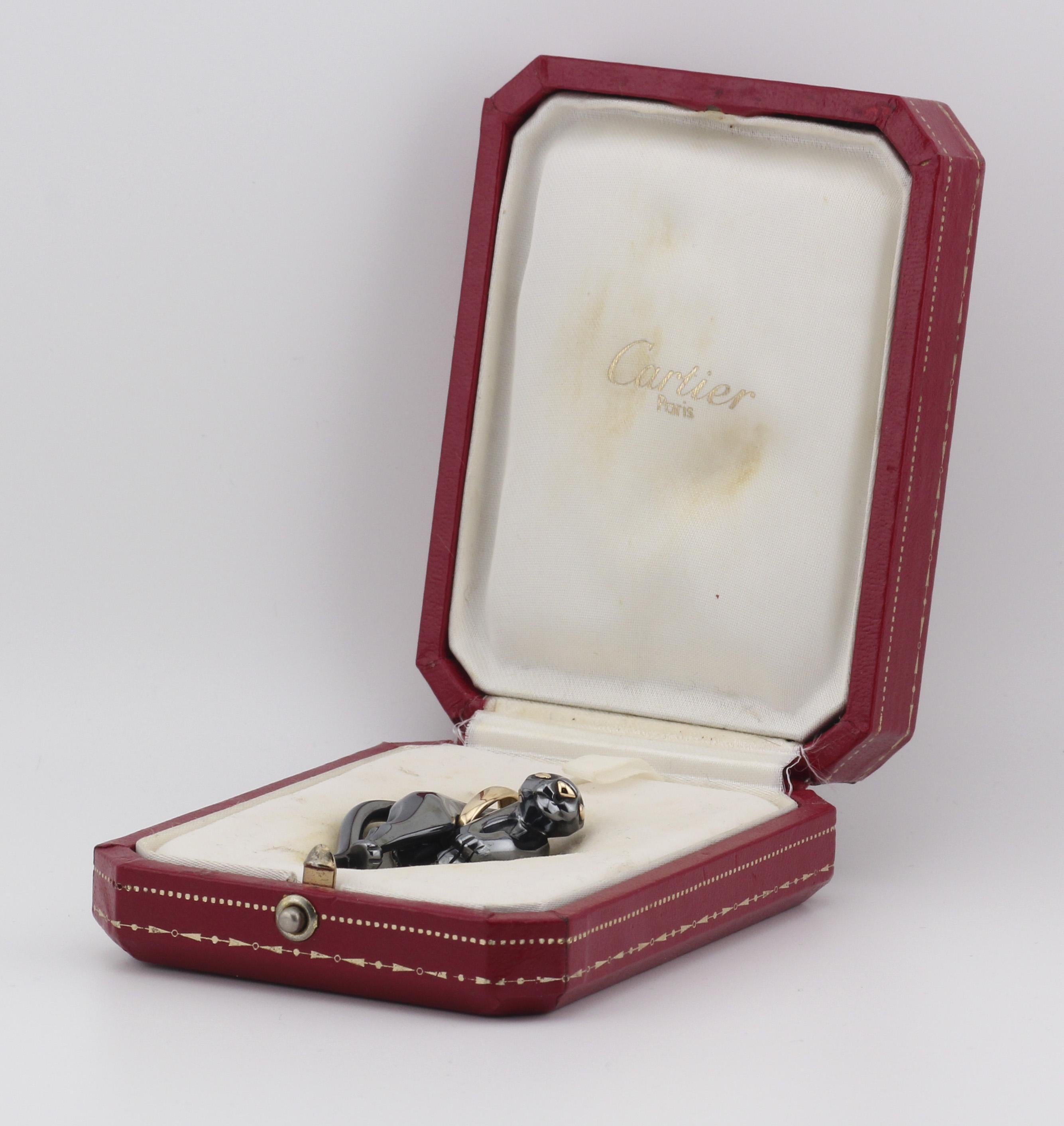Women's or Men's Cartier Panthere 18k Gold Silverium Pendant For Sale