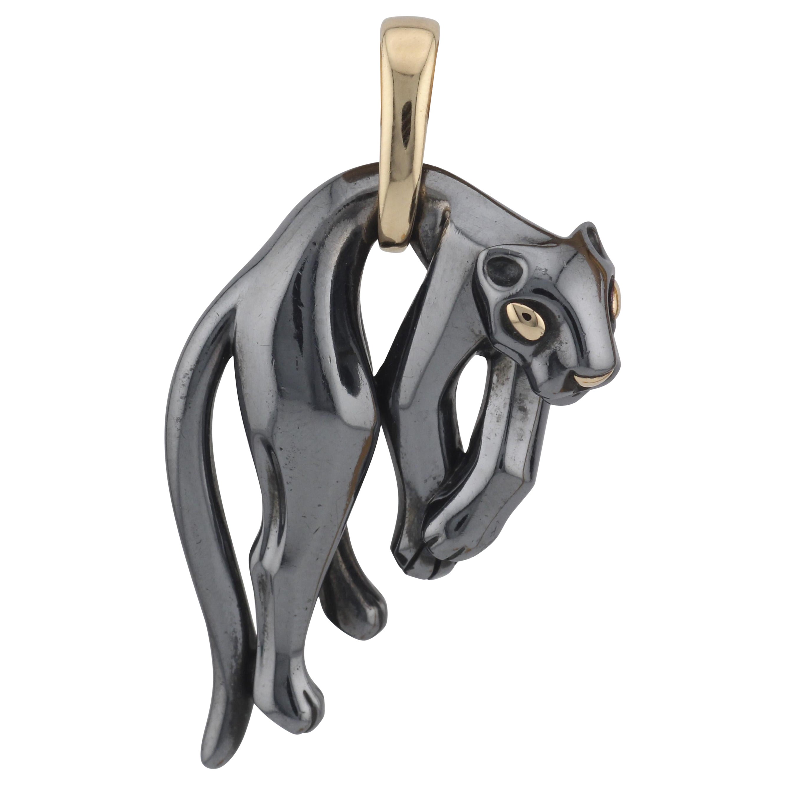 Cartier Panthere 18k Gold Silverium Pendant