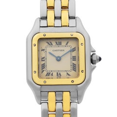 Cartier Panthere 18 Karat Gold Steel Ivory Dial Quartz Ladies Watch W25029B6