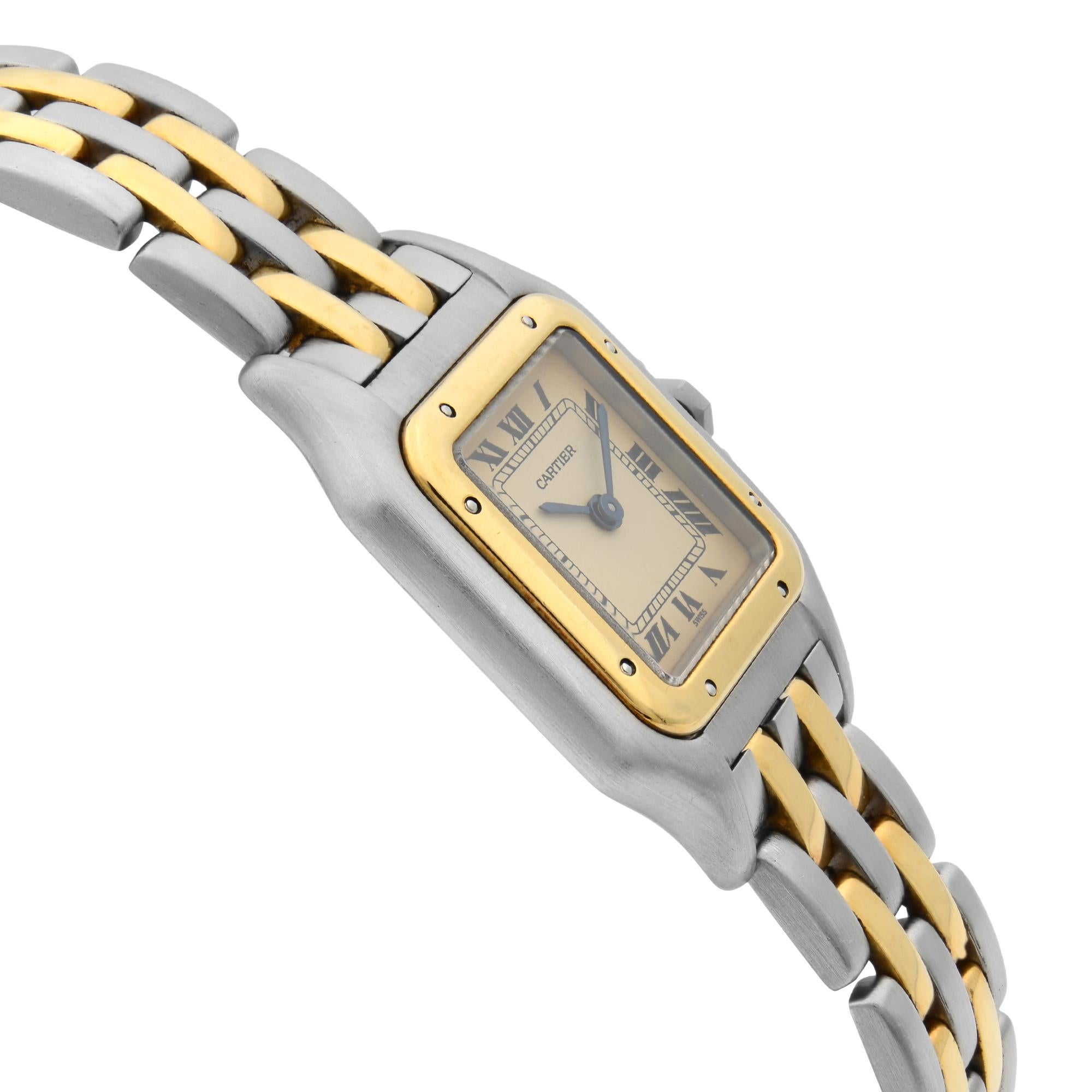 Women's Cartier Panthere 18 Karat Gold Steel Ivory Dial Quartz Ladies Watch W25029B6