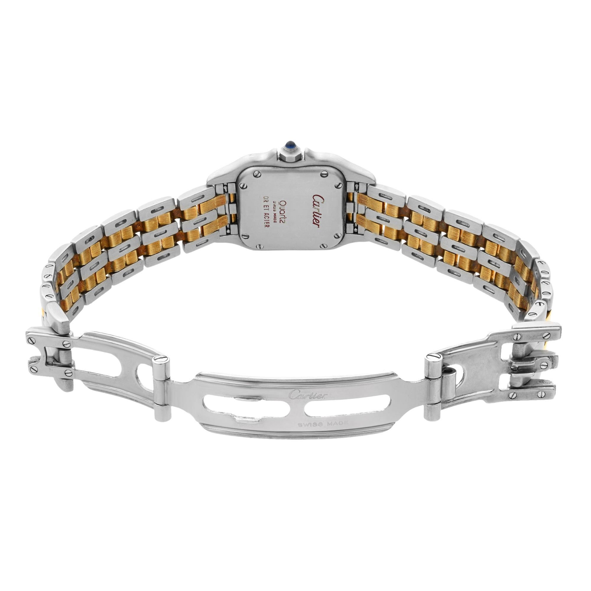 Cartier Panthere 18 Karat Gold Steel Ivory Dial Quartz Ladies Watch W25029B6 1
