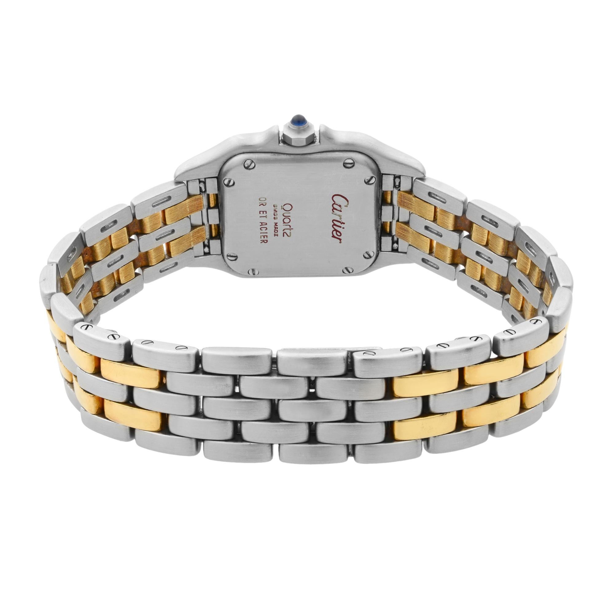Cartier Panthere 18 Karat Gold Steel Ivory Dial Quartz Ladies Watch W25029B6 2