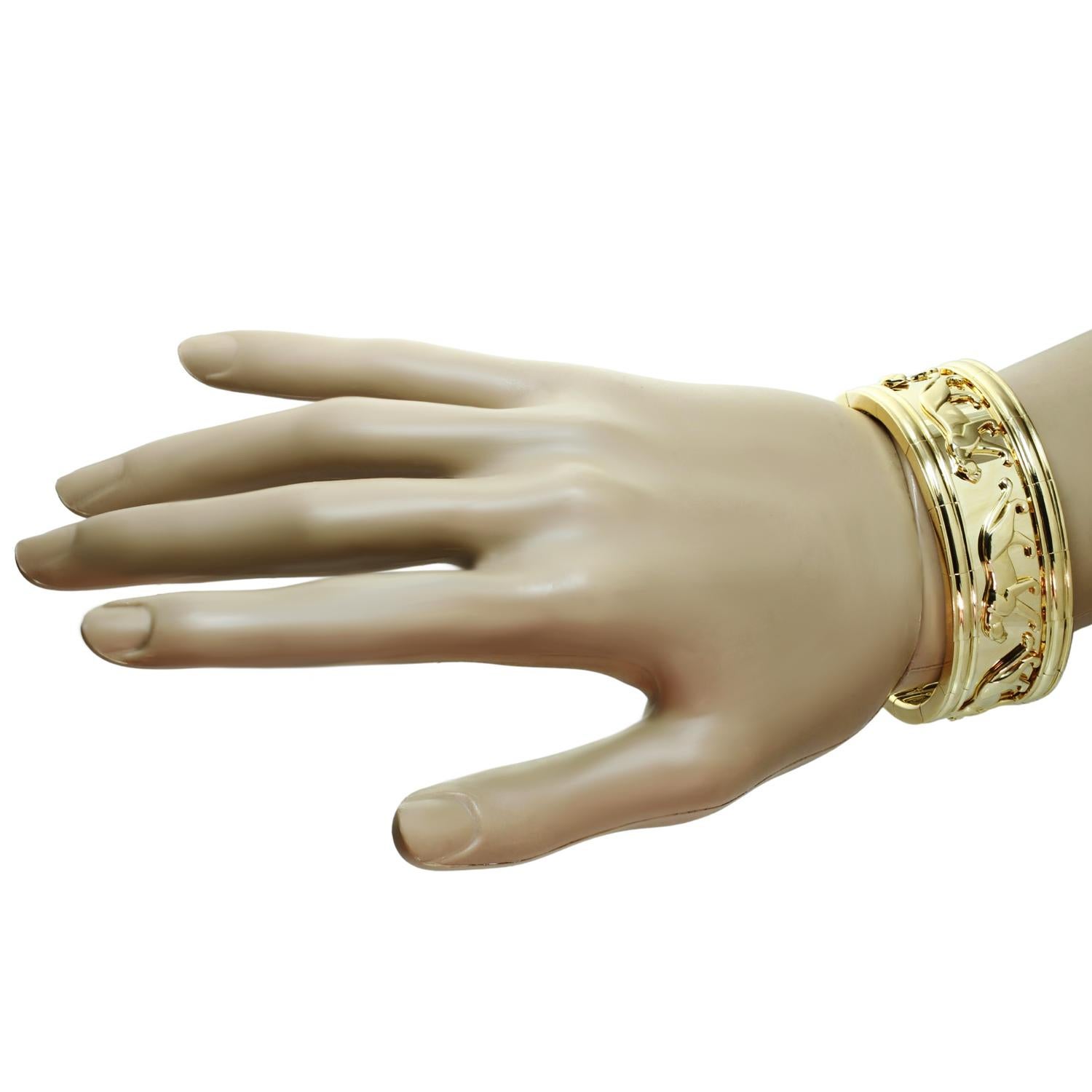Cartier Panthere 18k zweifarbiges Gold Vintage Manschettenarmband Damen