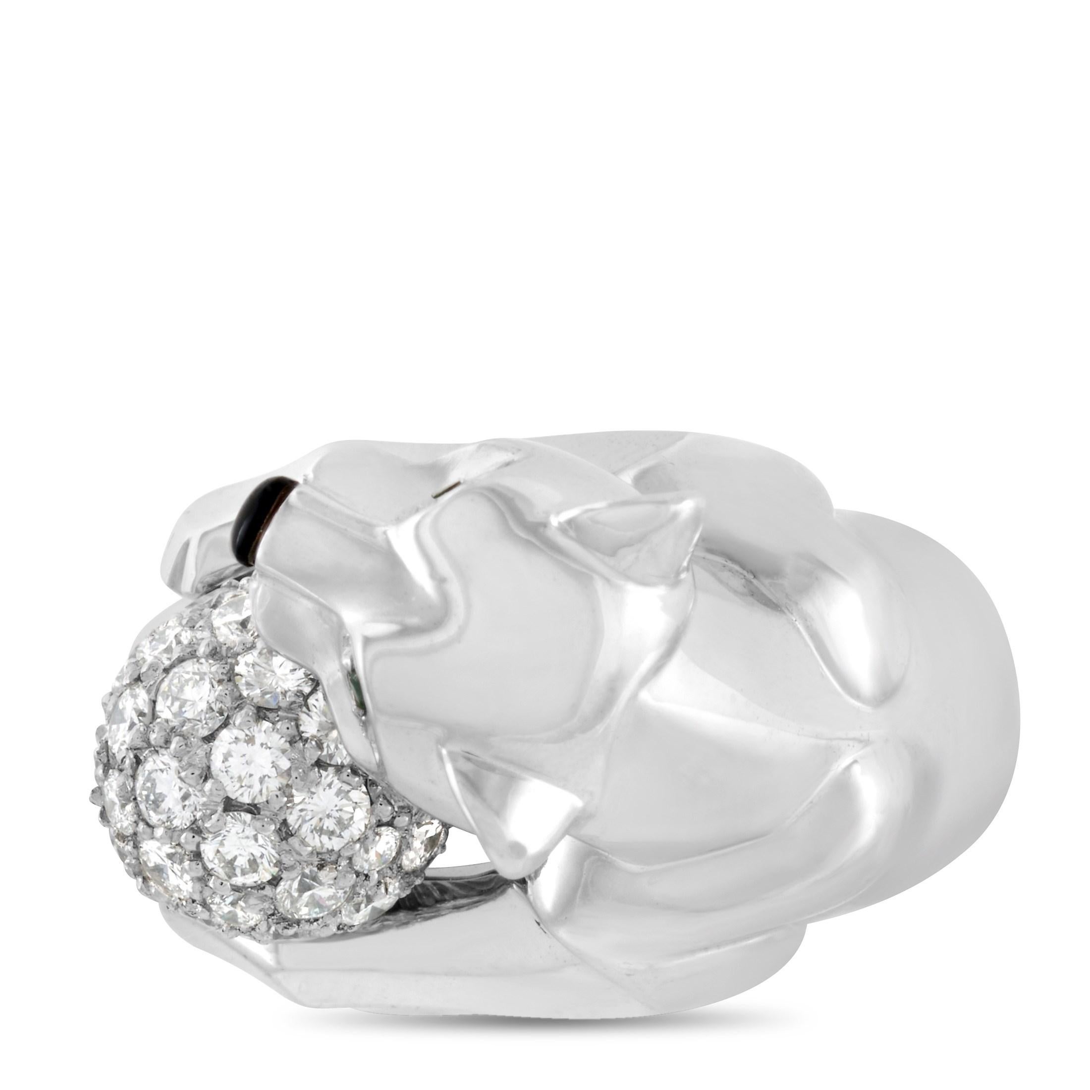 Women's Cartier Panthère 18 Karat White Gold 1.00 Carat Diamond Ring