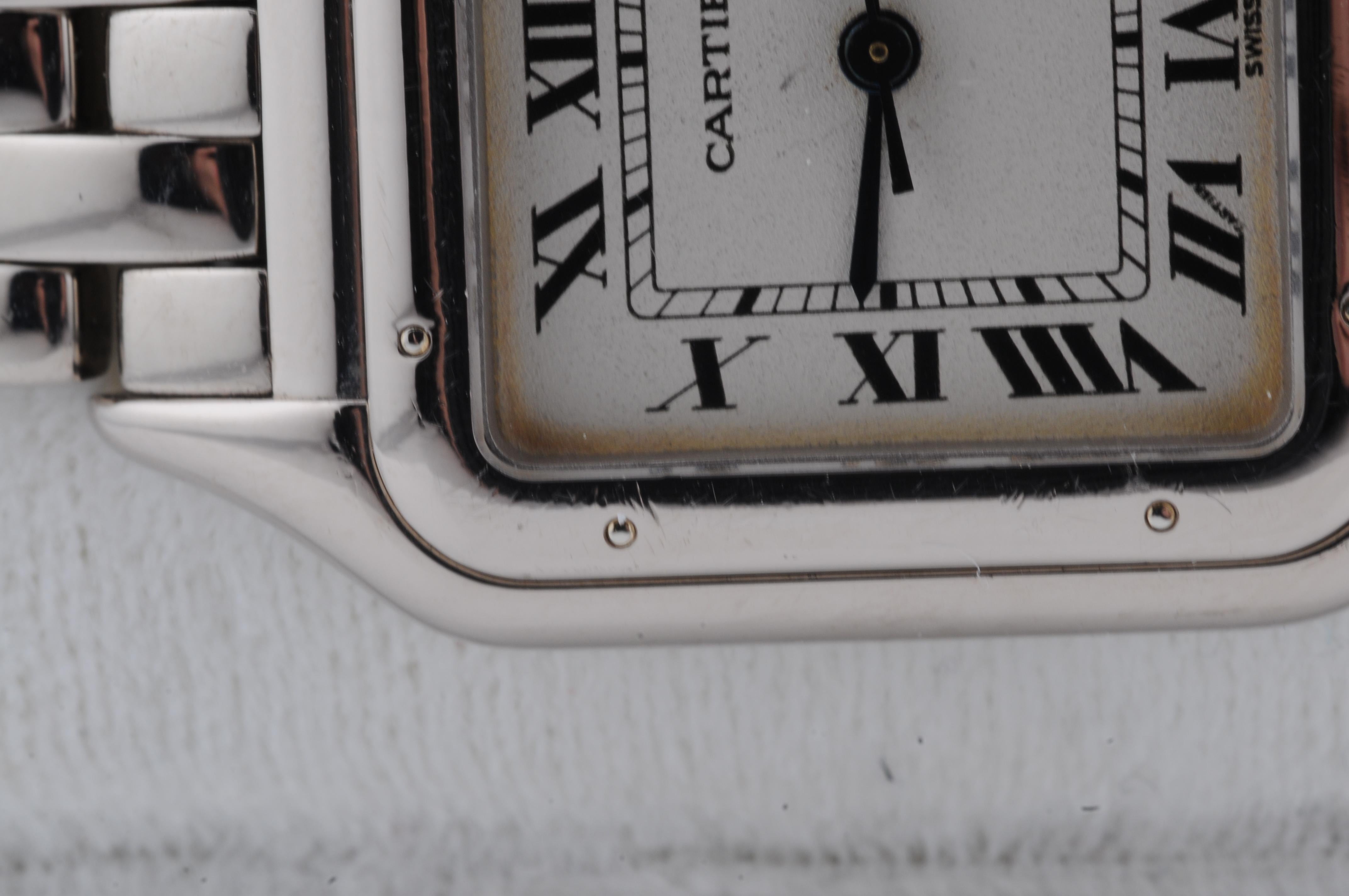 Cartier Panthère 18k White Gold 27mm Quartz 1991 Box Only, Full Links im Angebot 7
