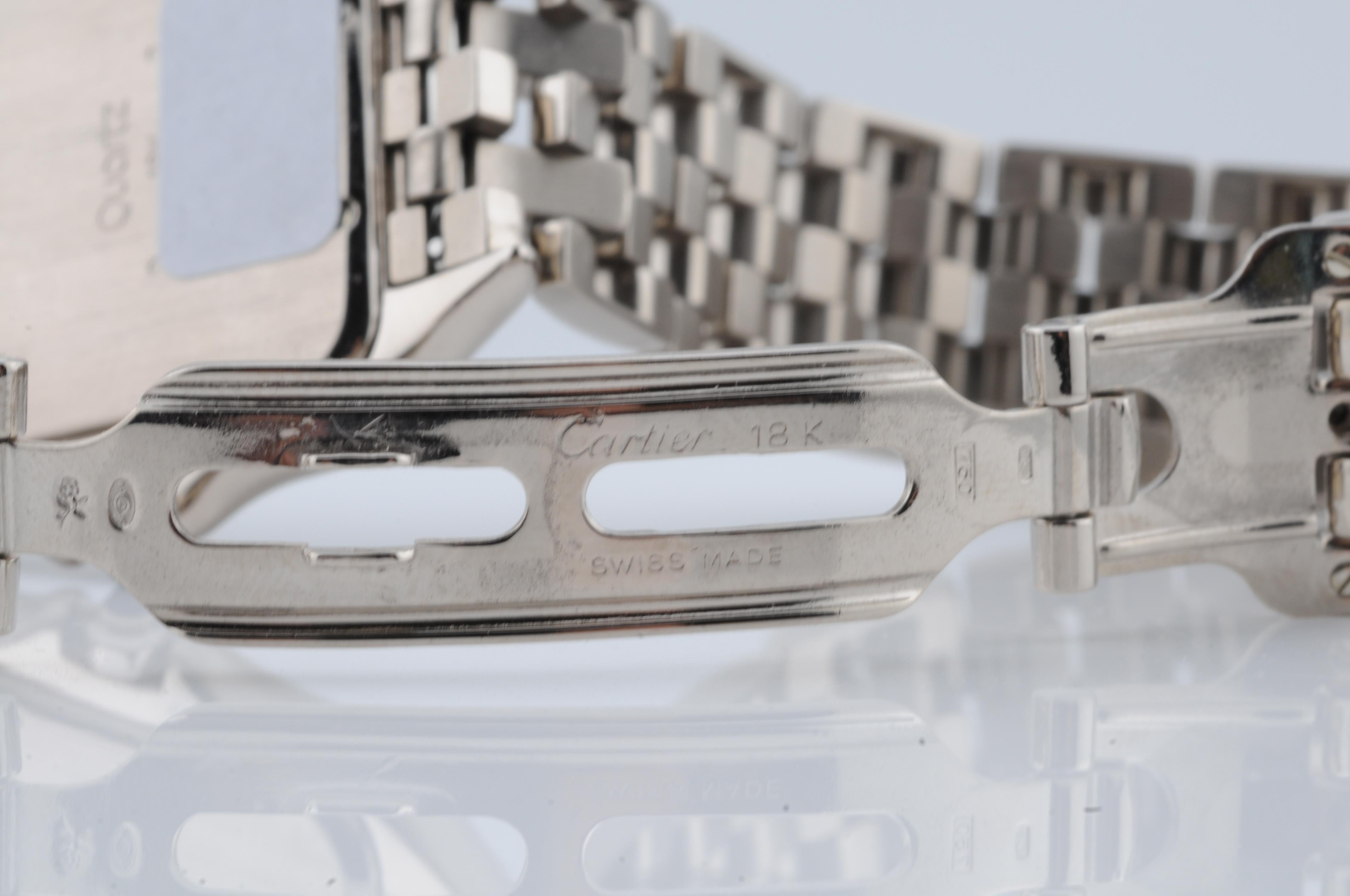 Cartier Panthère 18k White Gold 27mm Quartz 1991 Box Only, Full Links im Angebot 10