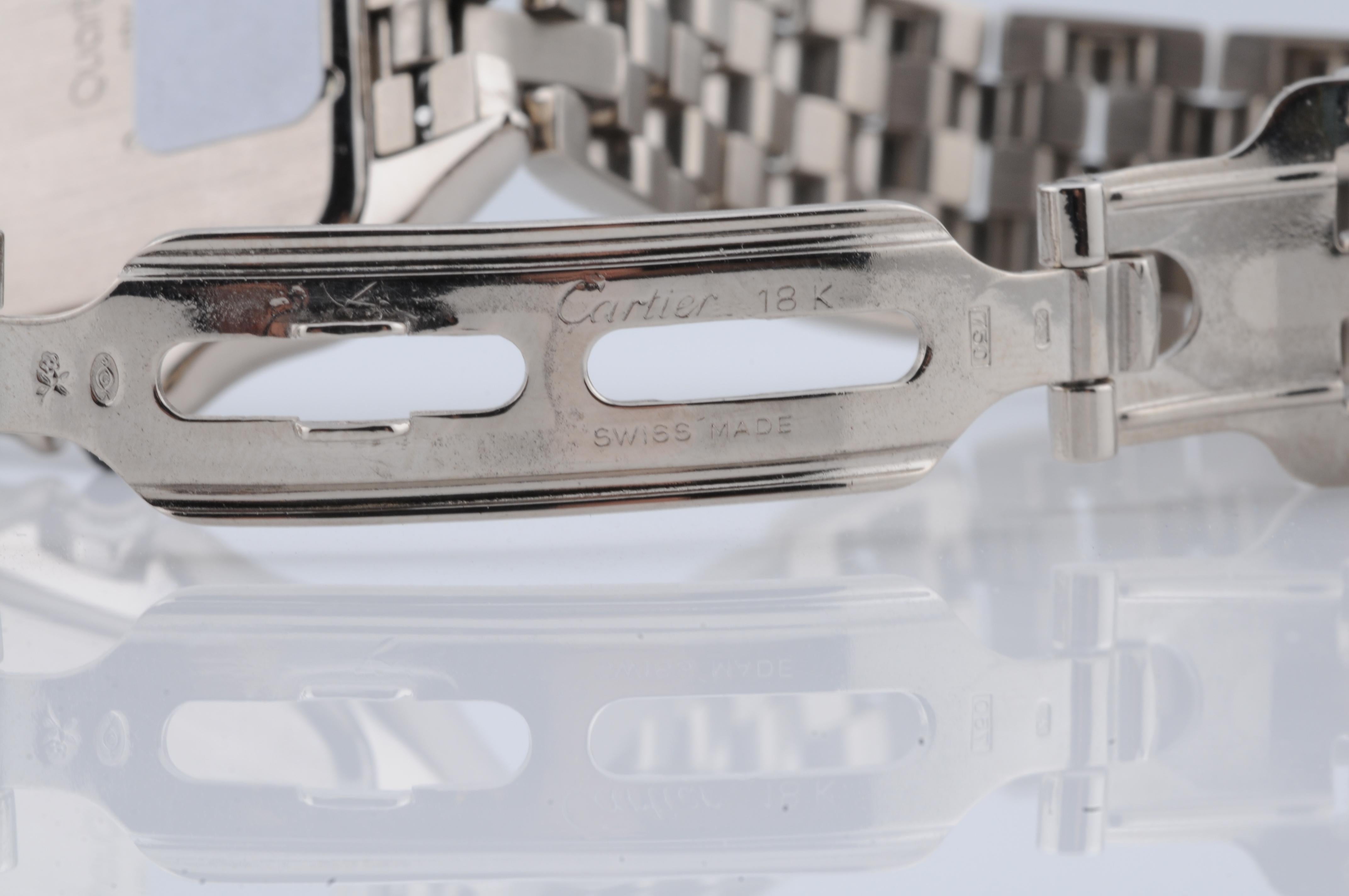 Cartier Panthère 18k White Gold 27mm Quartz 1991 Box Only, Full Links im Angebot 12