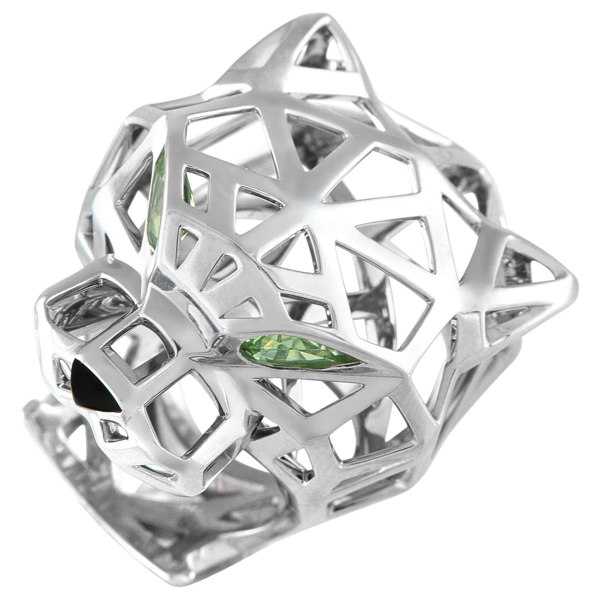 Cartier, bague panthère en or blanc 18 carats en vente