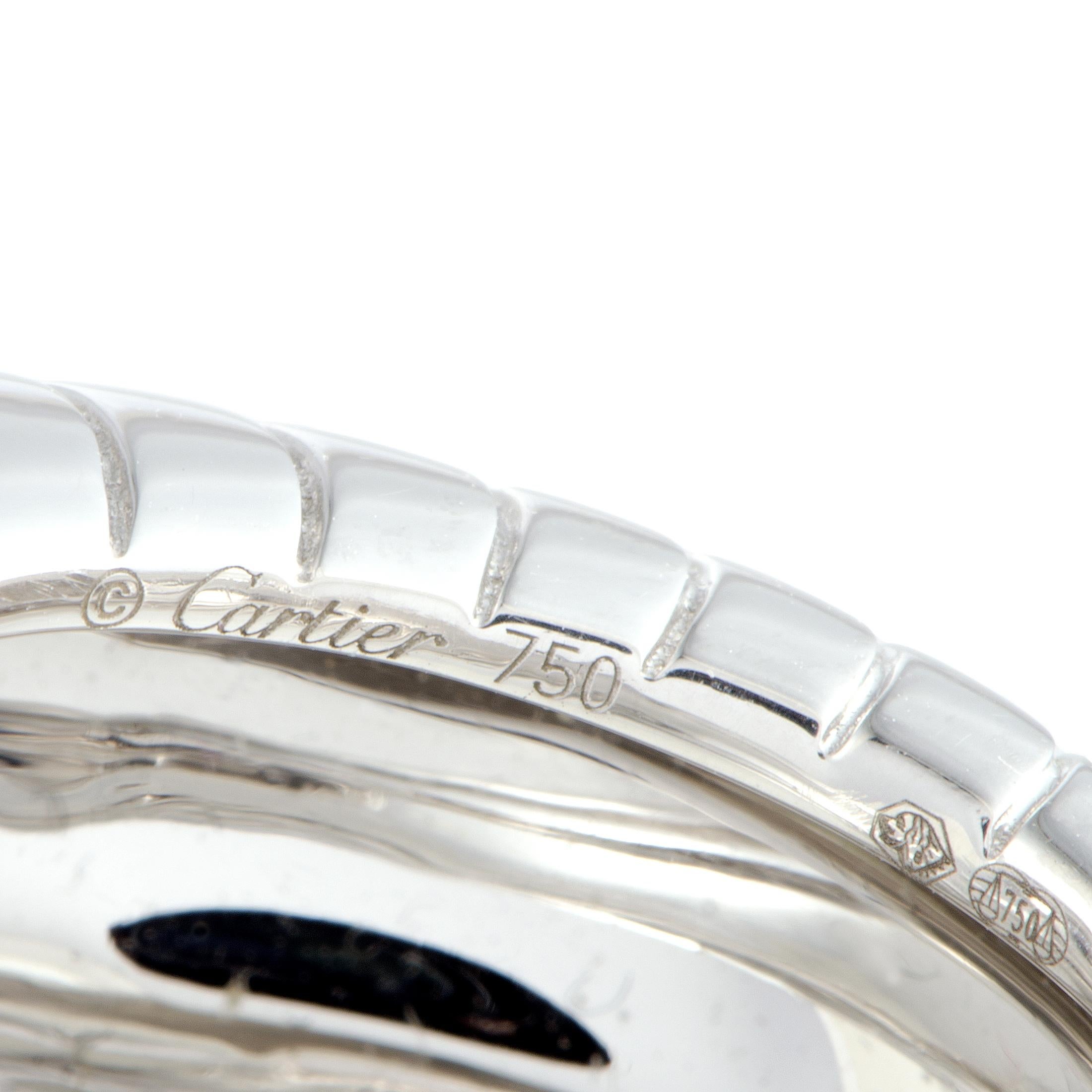 Cartier Panthere 18 Karat White Gold Tsavorite and Onyx Band Ring 1