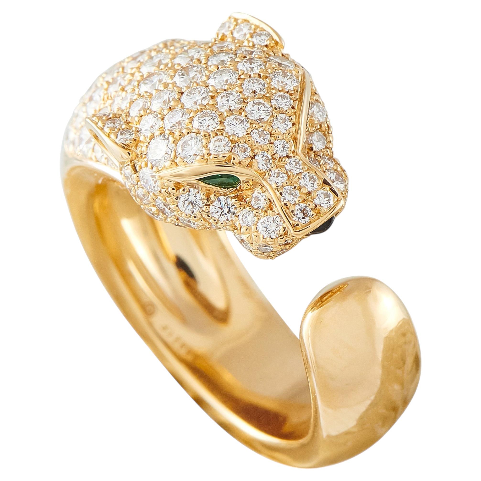 Anello Cartier Panthere in oro giallo 18 carati con diamante da 1,15 carati CA05-060326