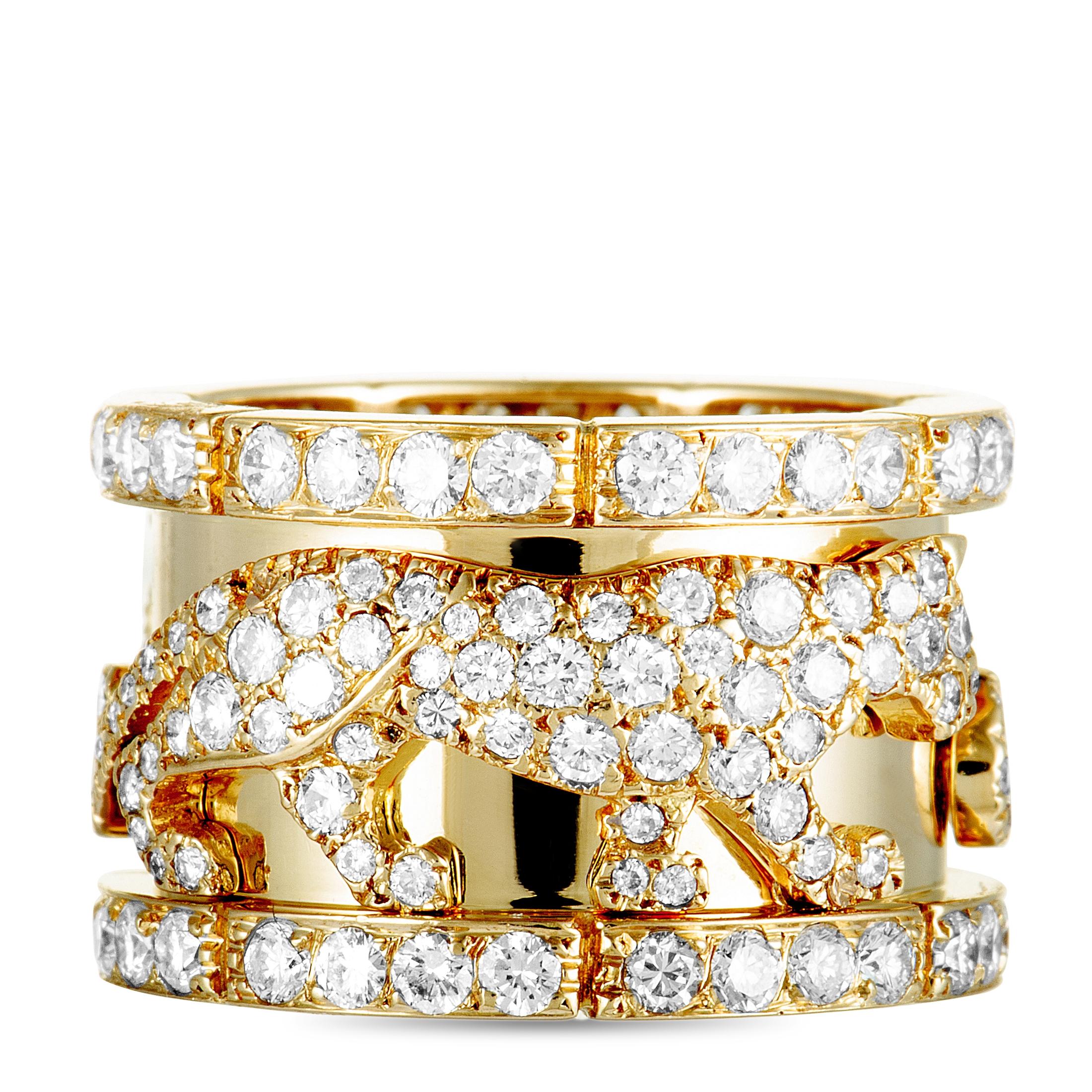 Cartier Panthère 18 Karat Yellow Gold Diamond Band Ring 1
