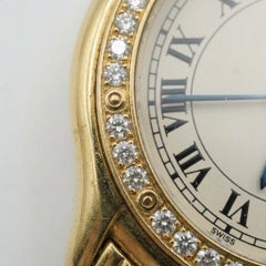 Cartier Panthere 18k Yellow Gold Diamond Bezel Ladies Watch