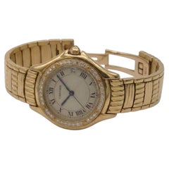 Cartier Panthere 18k Yellow Gold Diamond Bezel Ladies Watch