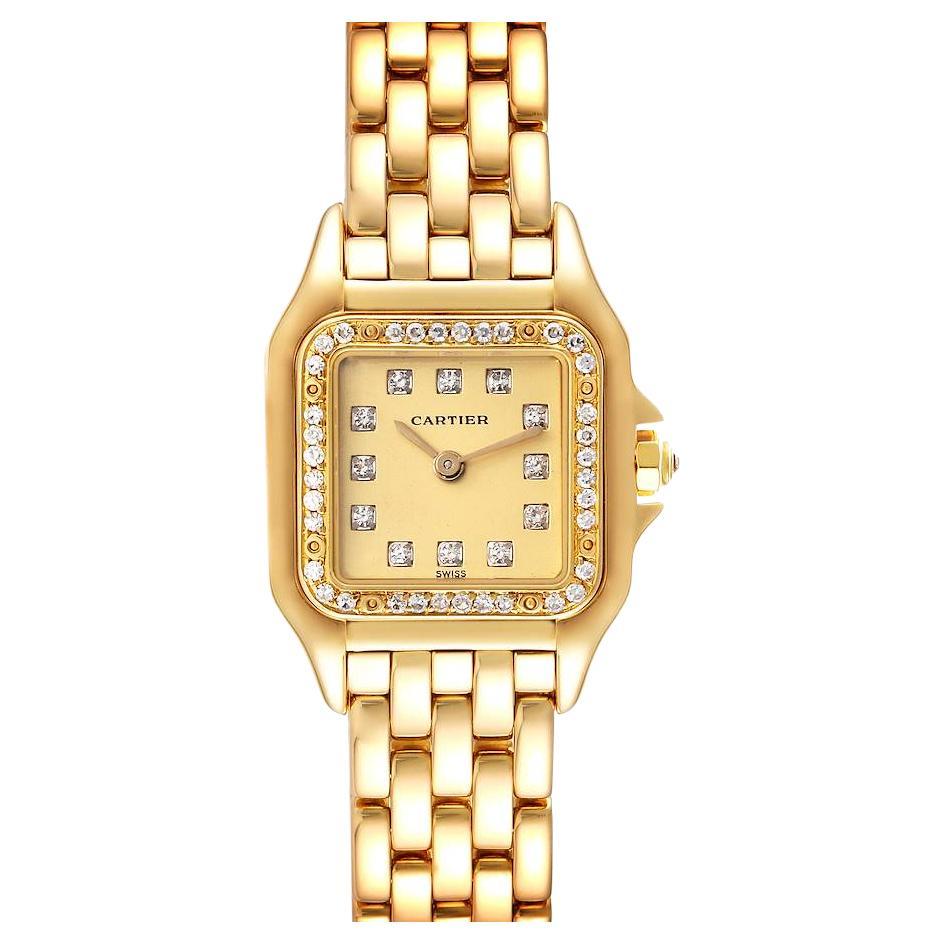 Cartier Panthere 18k Yellow Gold Diamond Ladies Watch 866911