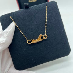 Cartier Panthere 18K Yellow Gold Diamond Small Panther Necklace