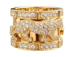 Cartier Panthère 18K Yellow Gold Diamond Statement Ring