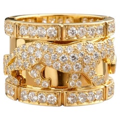 Cartier Panthère 18K Yellow Gold Diamond Statement Ring