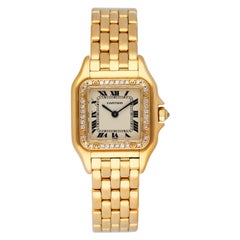 Cartier Panthere 18K Gelbgold Diamanten Damenuhr Box & Papiere