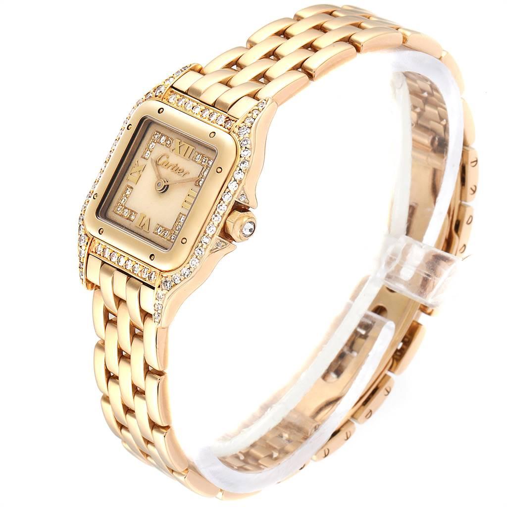 Women's Cartier Panthere 18 Karat Yellow Gold Diamonds Ladies Watch WF3072B9