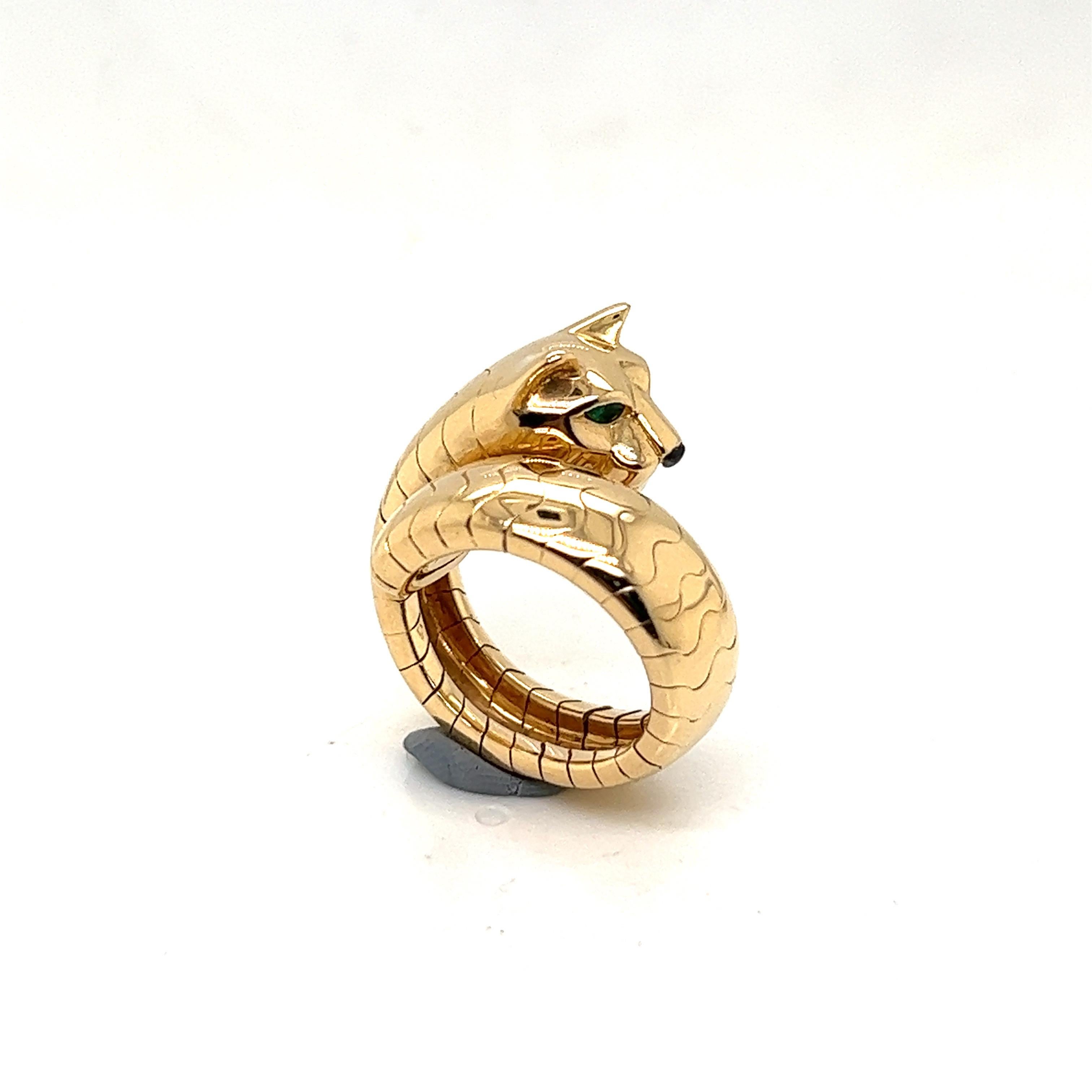 Cartier, Panthère 18k Yellow Gold Emerald Ring 2