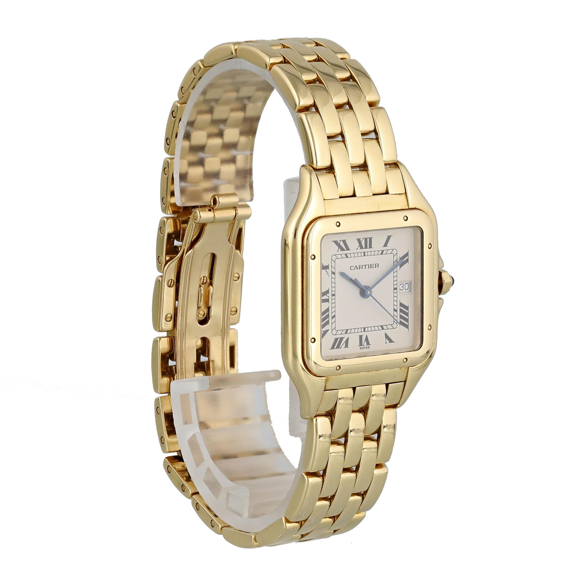 Cartier Panthere 18 Karat Yellow Gold Large 1060 Watch In Excellent Condition For Sale In New York, NY