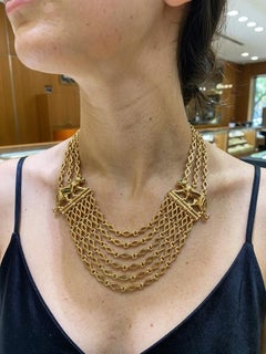 Cartier Panthère 18K Yellow Gold Multi Chain Festoon Collier Necklace